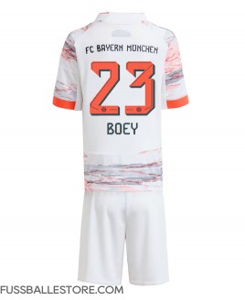 Günstige Bayern Munich Sacha Boey #23 Auswärts Trikotsatzt Kinder 2025-26 Kurzarm (+ Kurze Hosen)